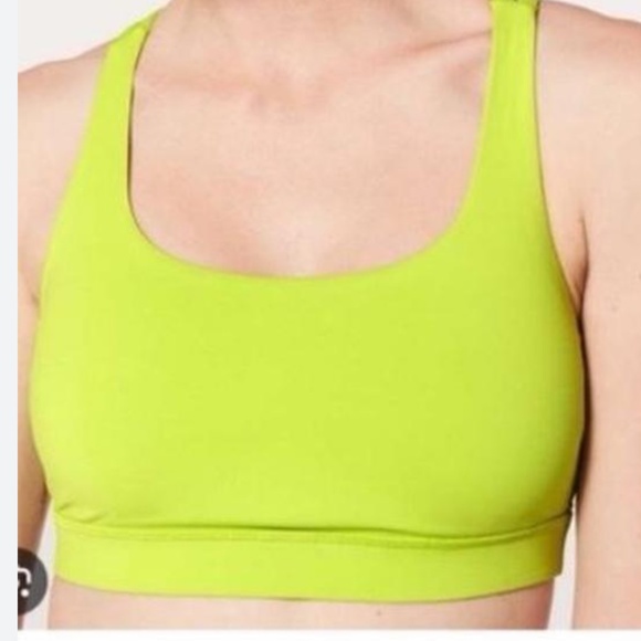 Lululemon Energy Bra Ribbed in Neon Yellow/Green Women’s Size 6 - Picture 1 of 5